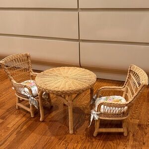 American Girl- Samantha’s Wicker Table and Chairs